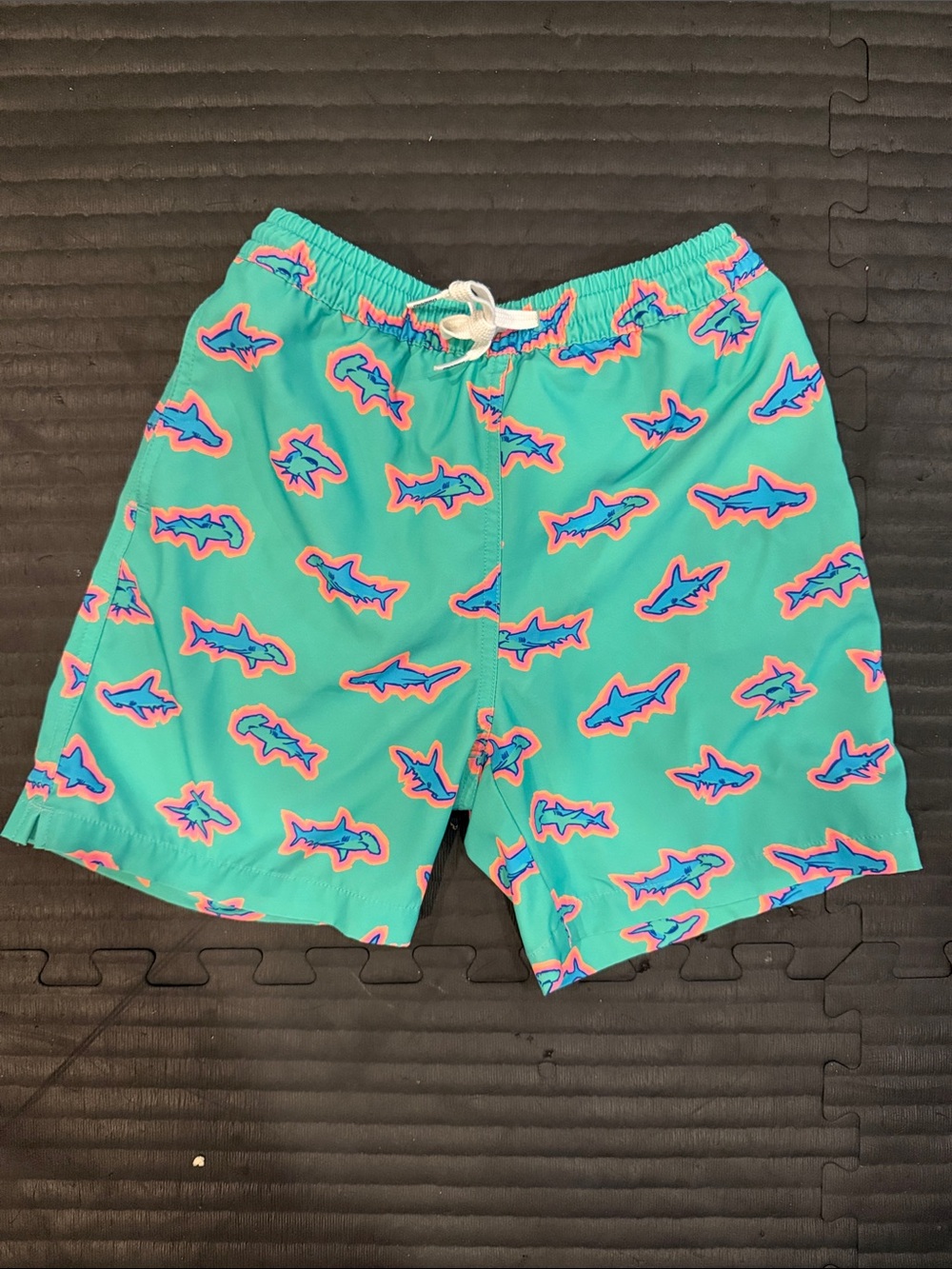 Kids Chubbies Shark Print Swim Shorts